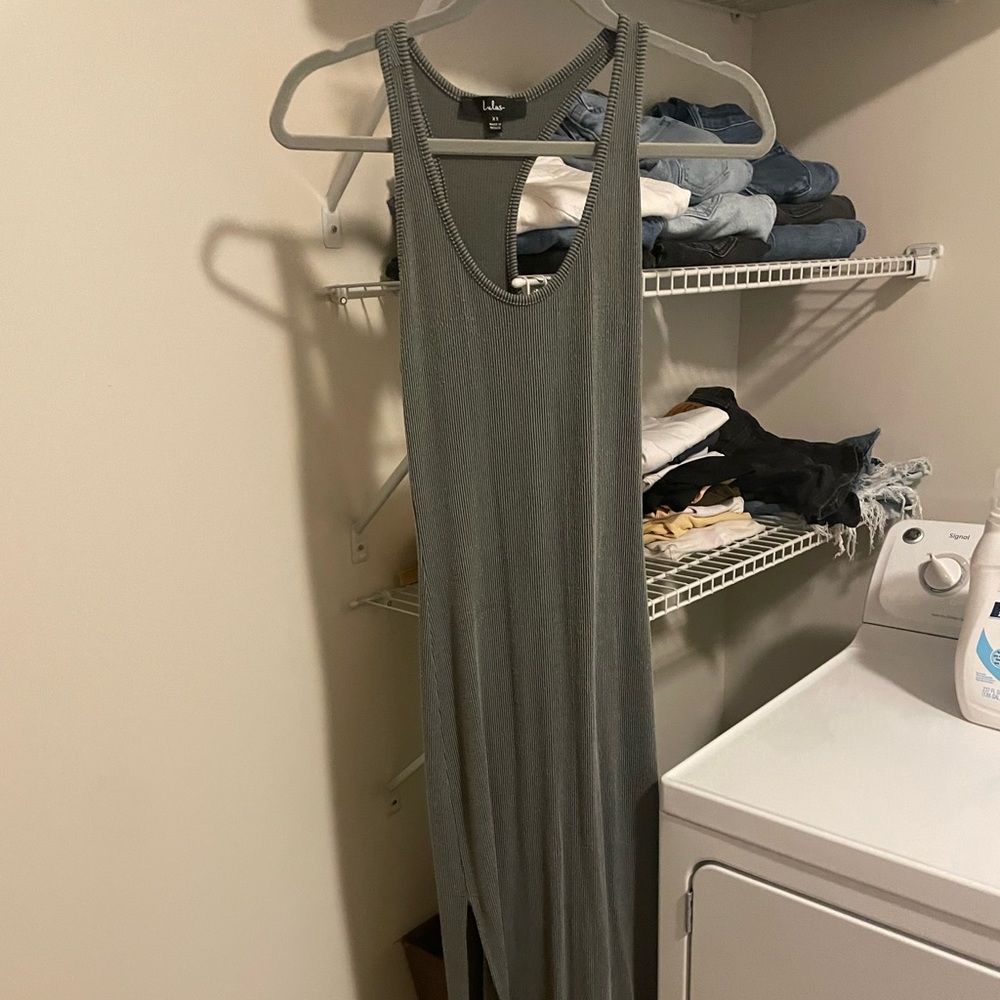 Lulus green ribbed midi dress size XS!